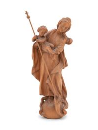 Three Carved Wood Figural Groups