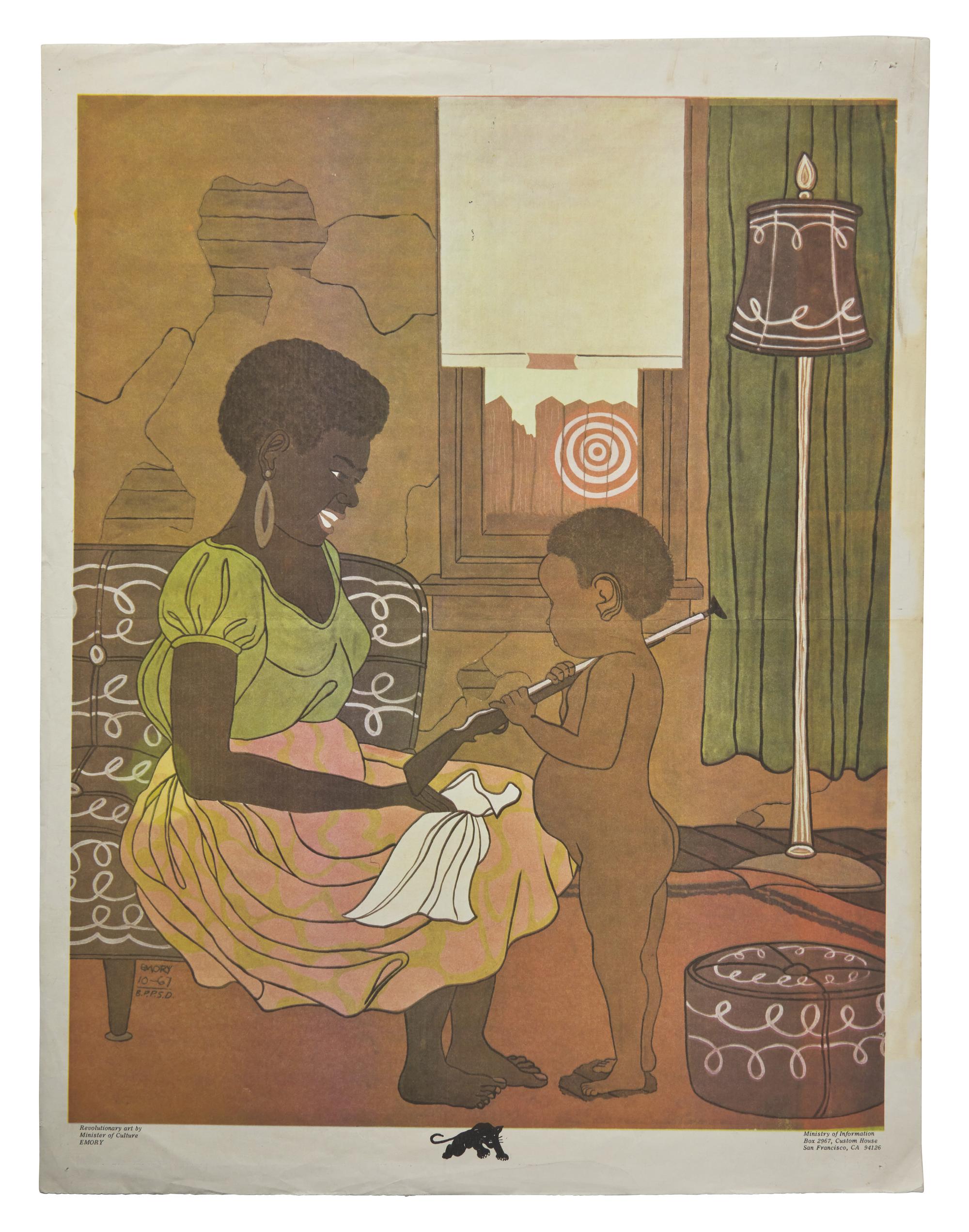 [African-Americana] [Black Panther Party] (Douglas), Emory. Panther Mother and Child