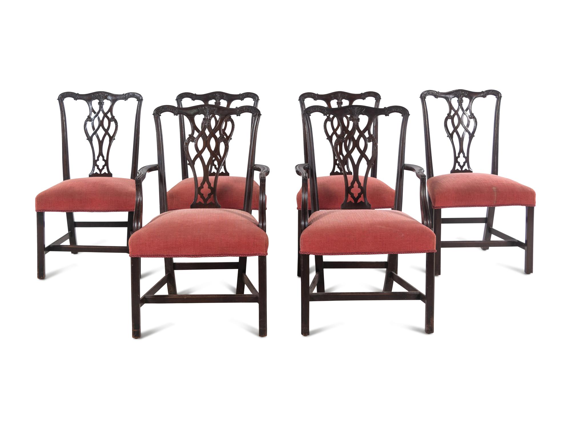 A Set of Six George III Style Mahogany Dining Chairs