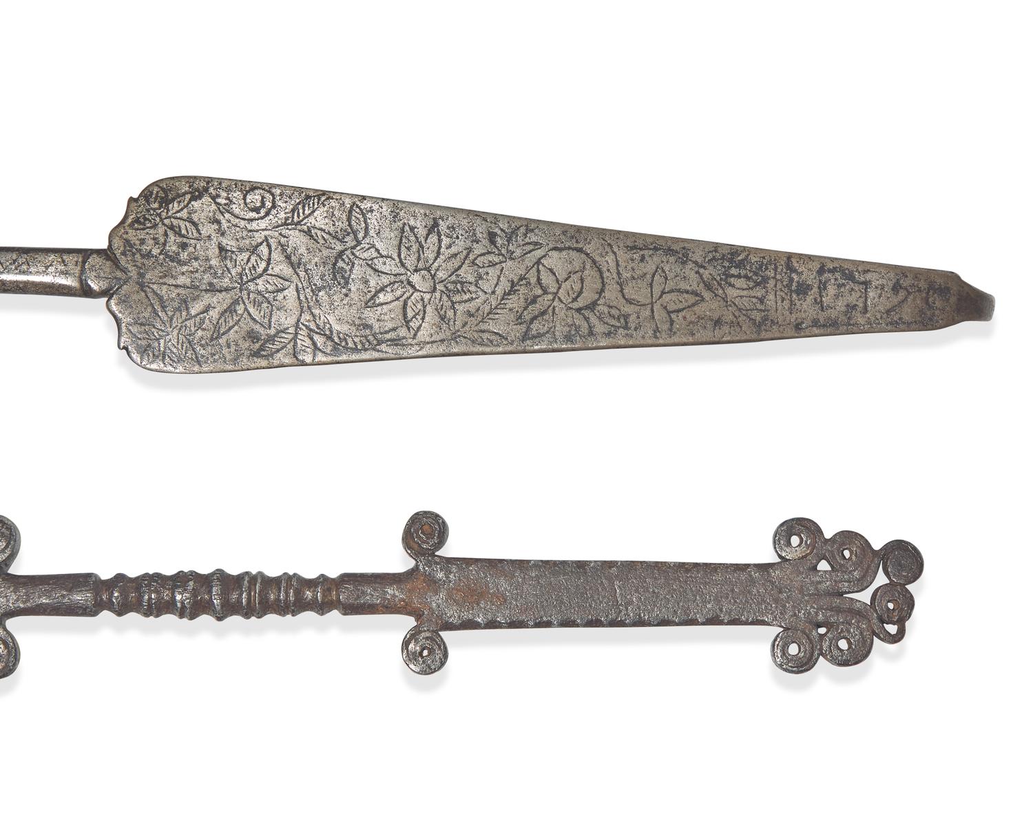 Two Wrought Iron Forks, French or Flemish, 18th Century