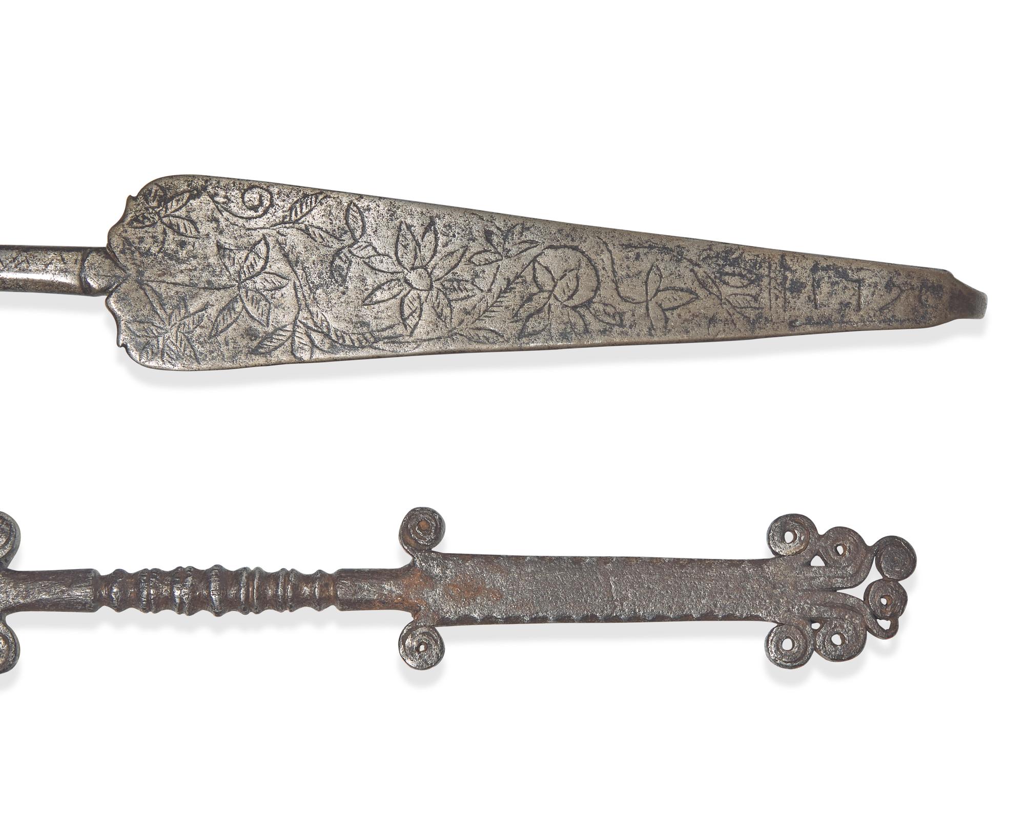 Two Wrought Iron Forks, French or Flemish, 18th Century