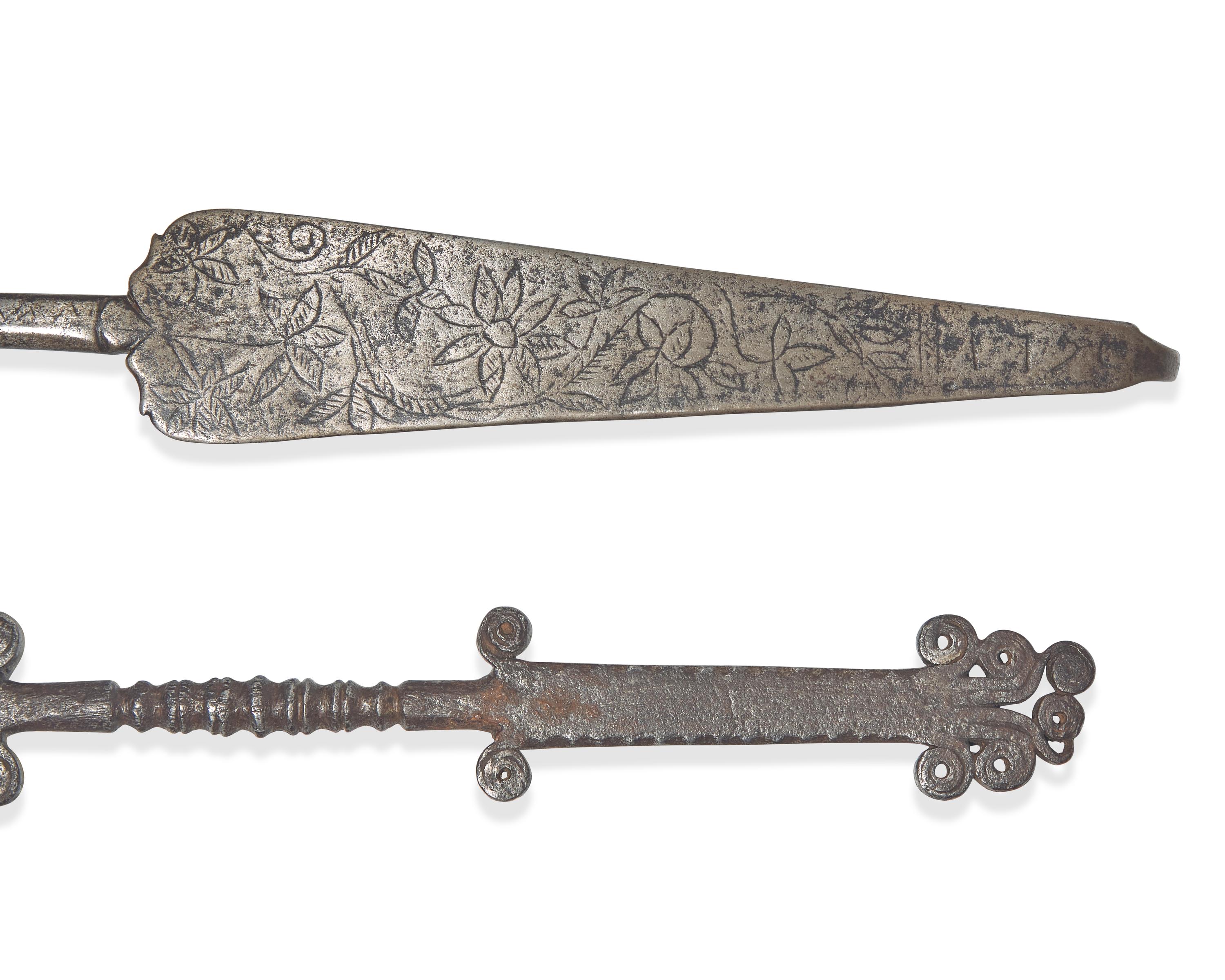 Two Wrought Iron Forks, French or Flemish, 18th Century