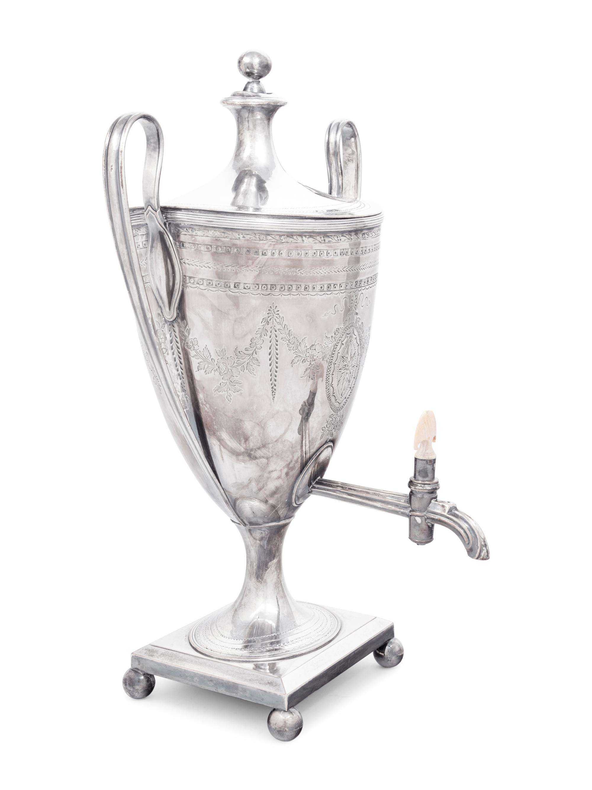 An English Silver-Plate Hot Water Urn
