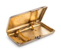 A Russian Silver and 14-Karat Gold Mounted Cigarette Case