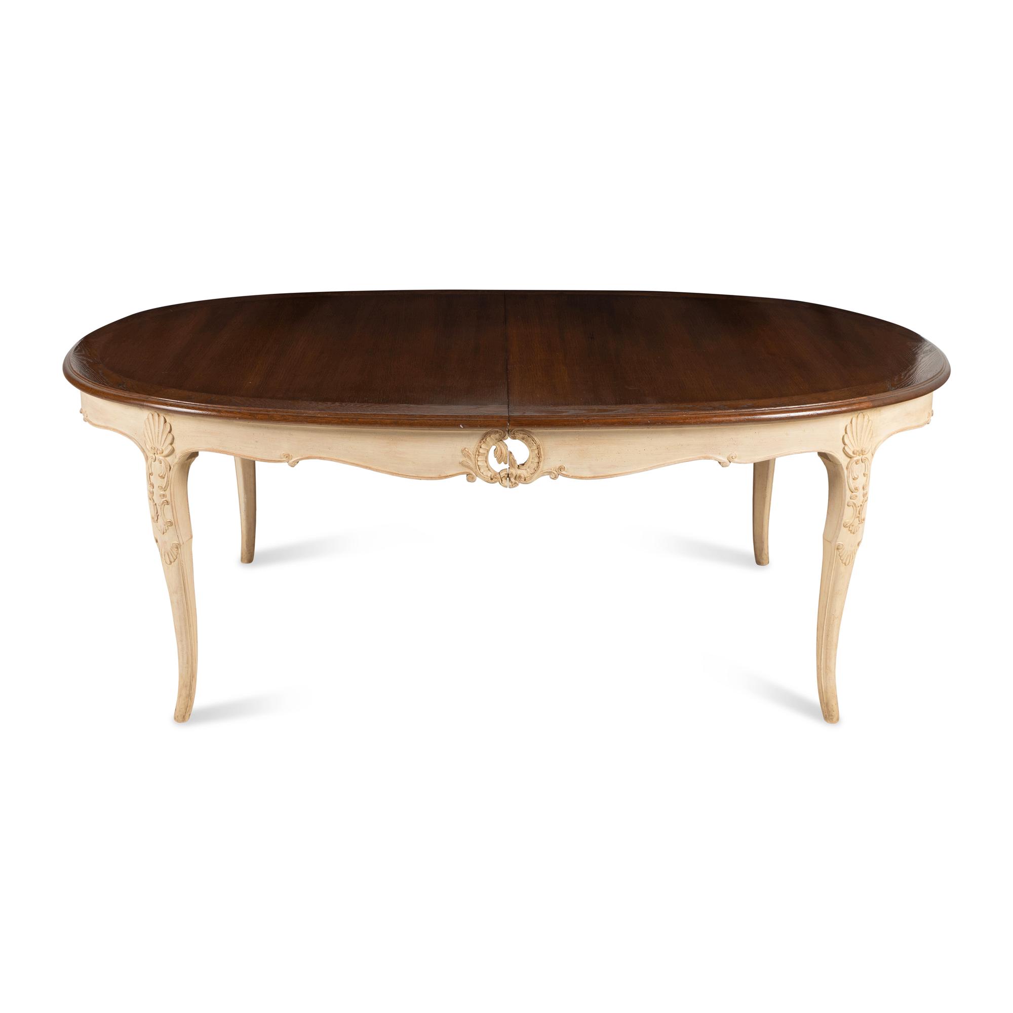 A French Provincial Style Painted Oak Dining Table