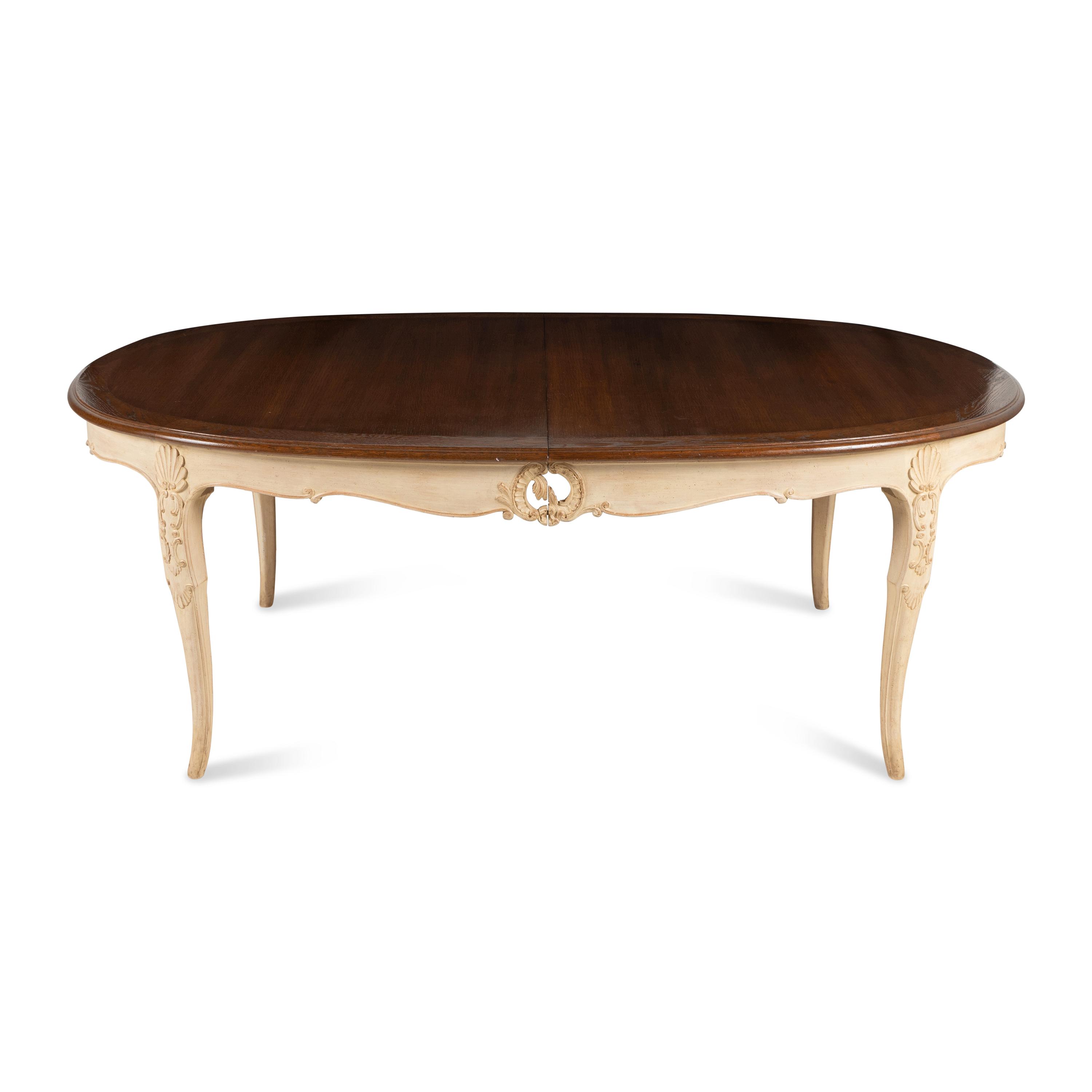 A French Provincial Style Painted Oak Dining Table