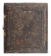 [CIVIL WAR]. Sixth plate tintype of a Federal rifleman armed with target rifle and revolver.