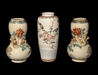 Three Japanese Kyoto Satsuma Vases