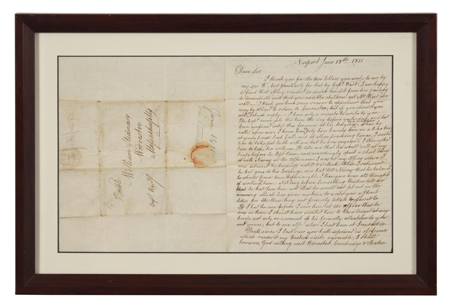 [Americana] [Declaration of Independence] Ellery, William. Autograph Letter, signed