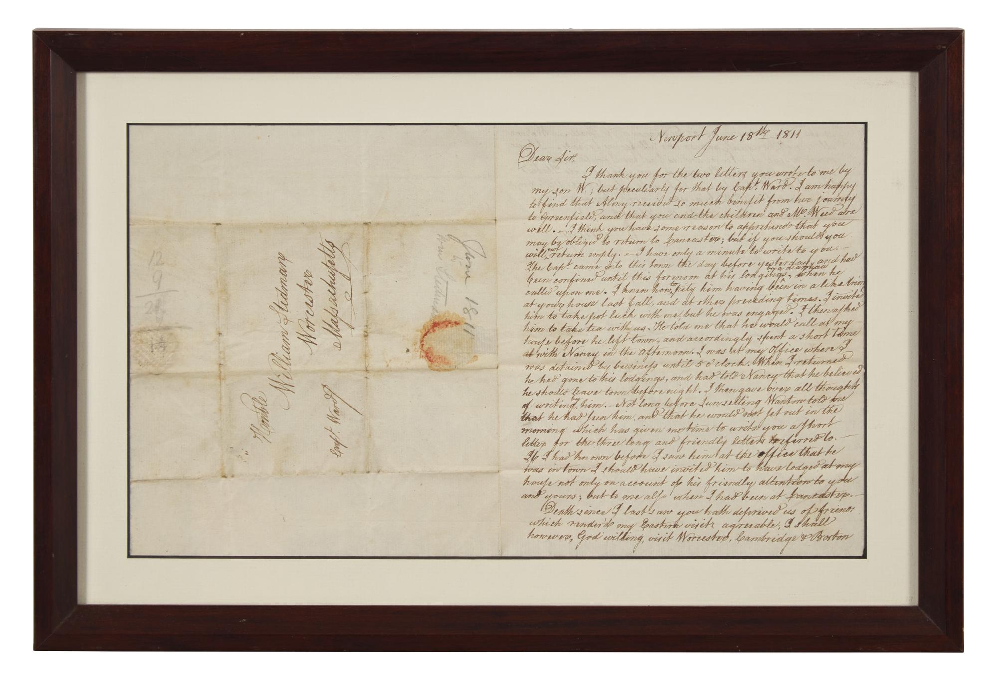 [Americana] [Declaration of Independence] Ellery, William. Autograph Letter, signed