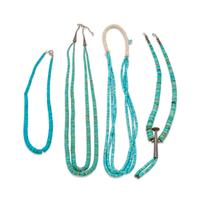 Pueblo-Style Rolled Turquoise Necklaces