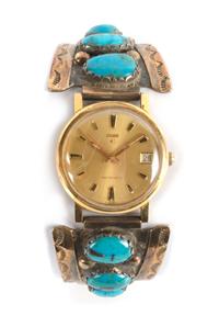 Southwestern Silver and Turquoise Watchband
