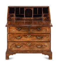 A George II Burl Walnut Slant-Front Bureau