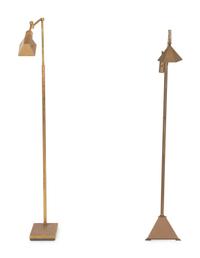 Two Mid-Century Modern Design Metal Adjustable Floor Lamps — 20th Century