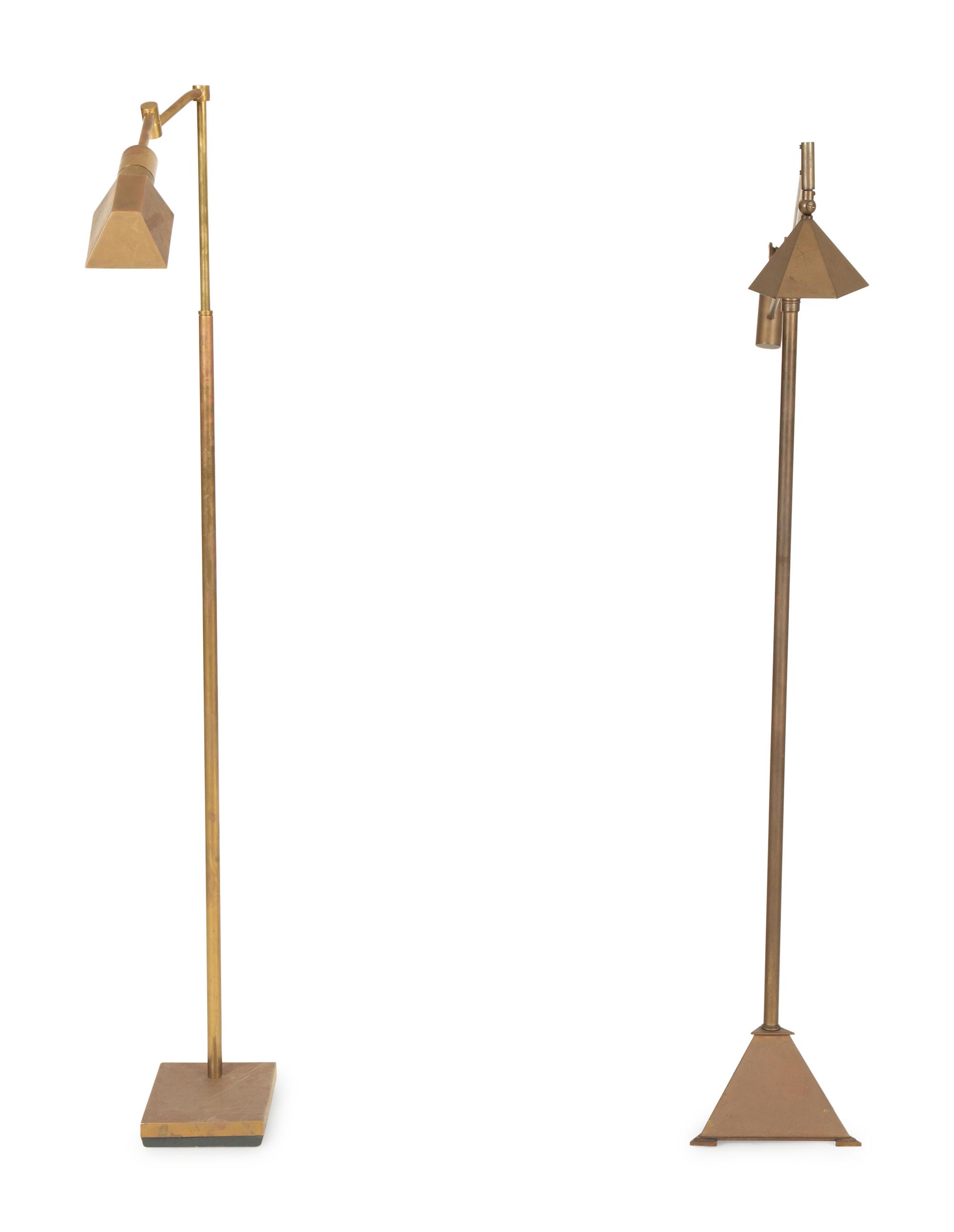 Two Mid-Century Modern Design Metal Adjustable Floor Lamps — 20th Century