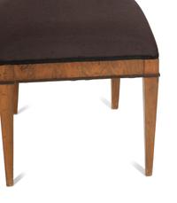 A Set of Four Biedermeier Fruitwood Inlaid Walnut Dining Chairs