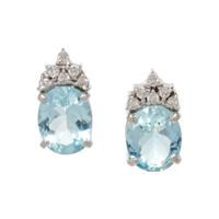 AQUAMARINE AND DIAMOND EARRINGS