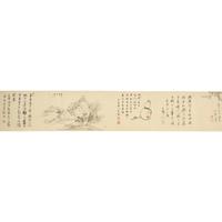 Nakabayashi Chikkei (Japanese 1816-1867) Hisani Nakanishi (1807-1884), Oda Kaisen (1785-1867), et al, Emaki Handscroll, Kyoto, 1857