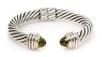 A Sterling Silver and Lemon Citrine 'Cable Classics' Bracelet, David Yurman, 33.75 dwts.