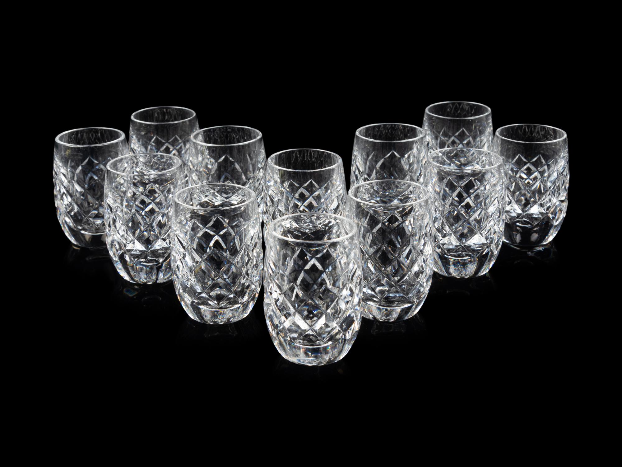 A Waterford Cut Glass Decanter and Twelve Cordials