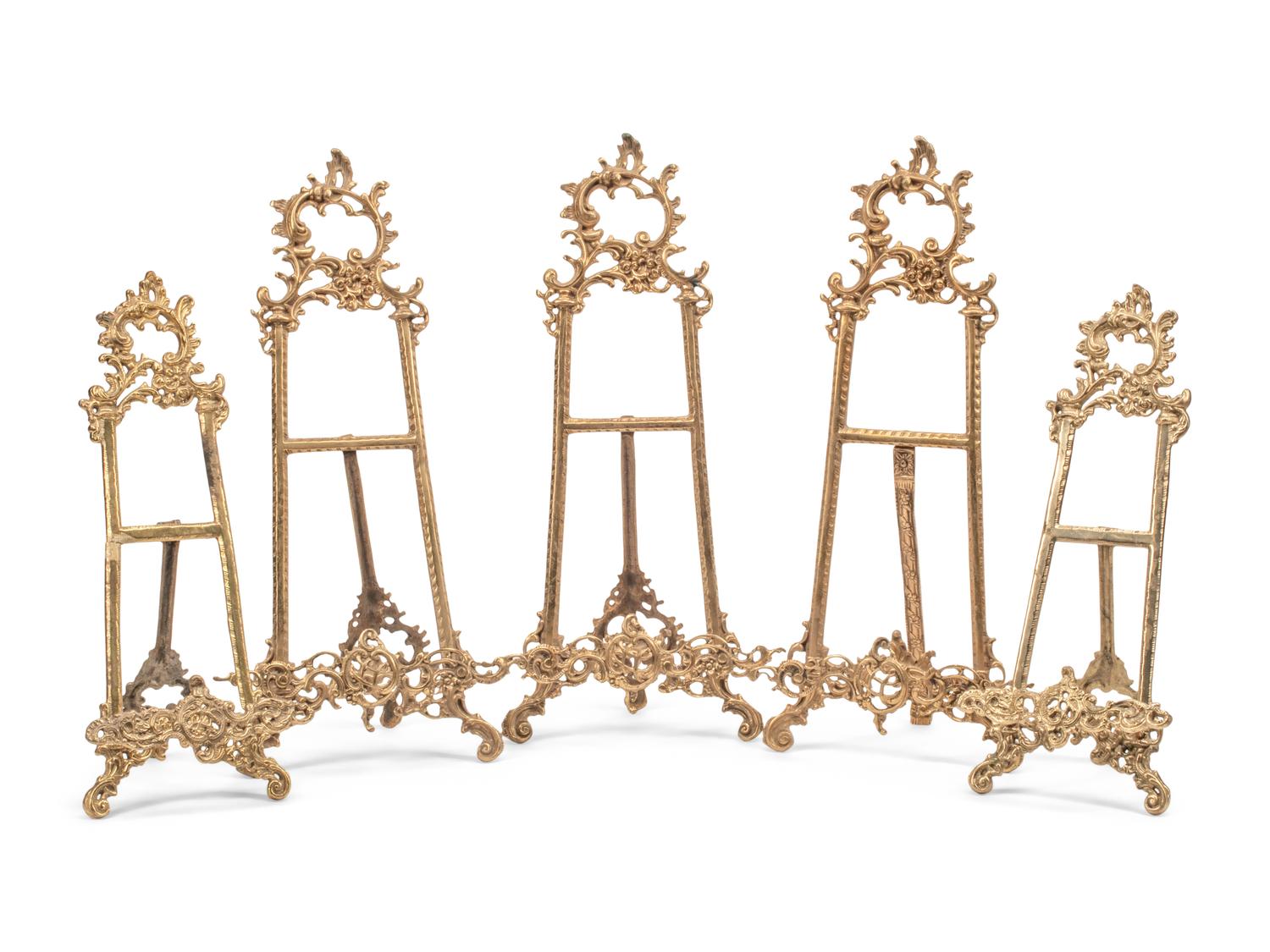 A Pair of Rococo Style Gilt Metal Tabletop Easels