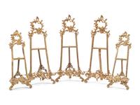 A Pair of Rococo Style Gilt Metal Tabletop Easels