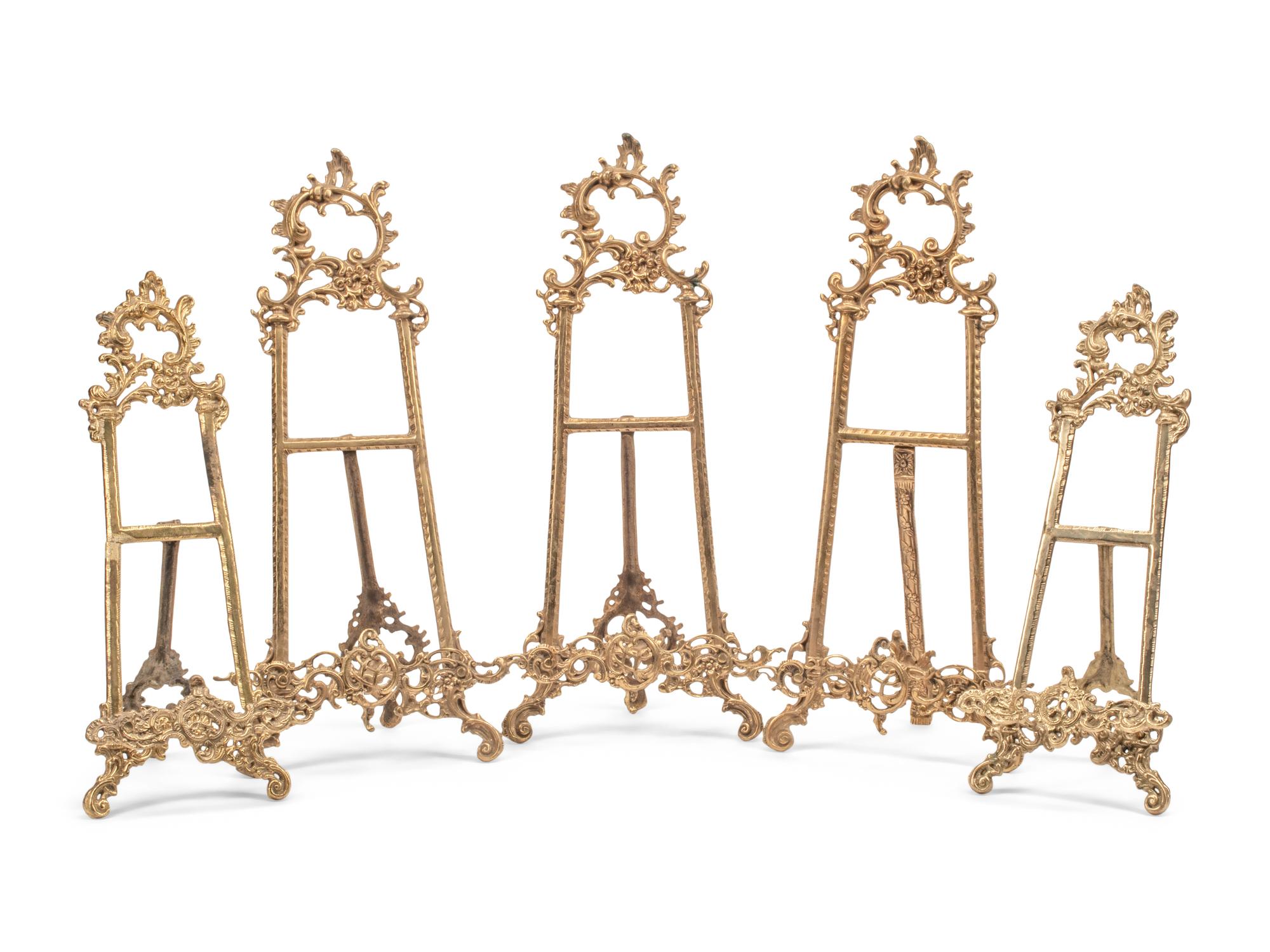 A Pair of Rococo Style Gilt Metal Tabletop Easels