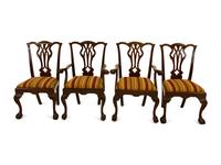 A Set of Six Chippendale Style Mahogany Dining Chairs