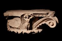A Tarantine Limestone Column Capital and Base Pilaster