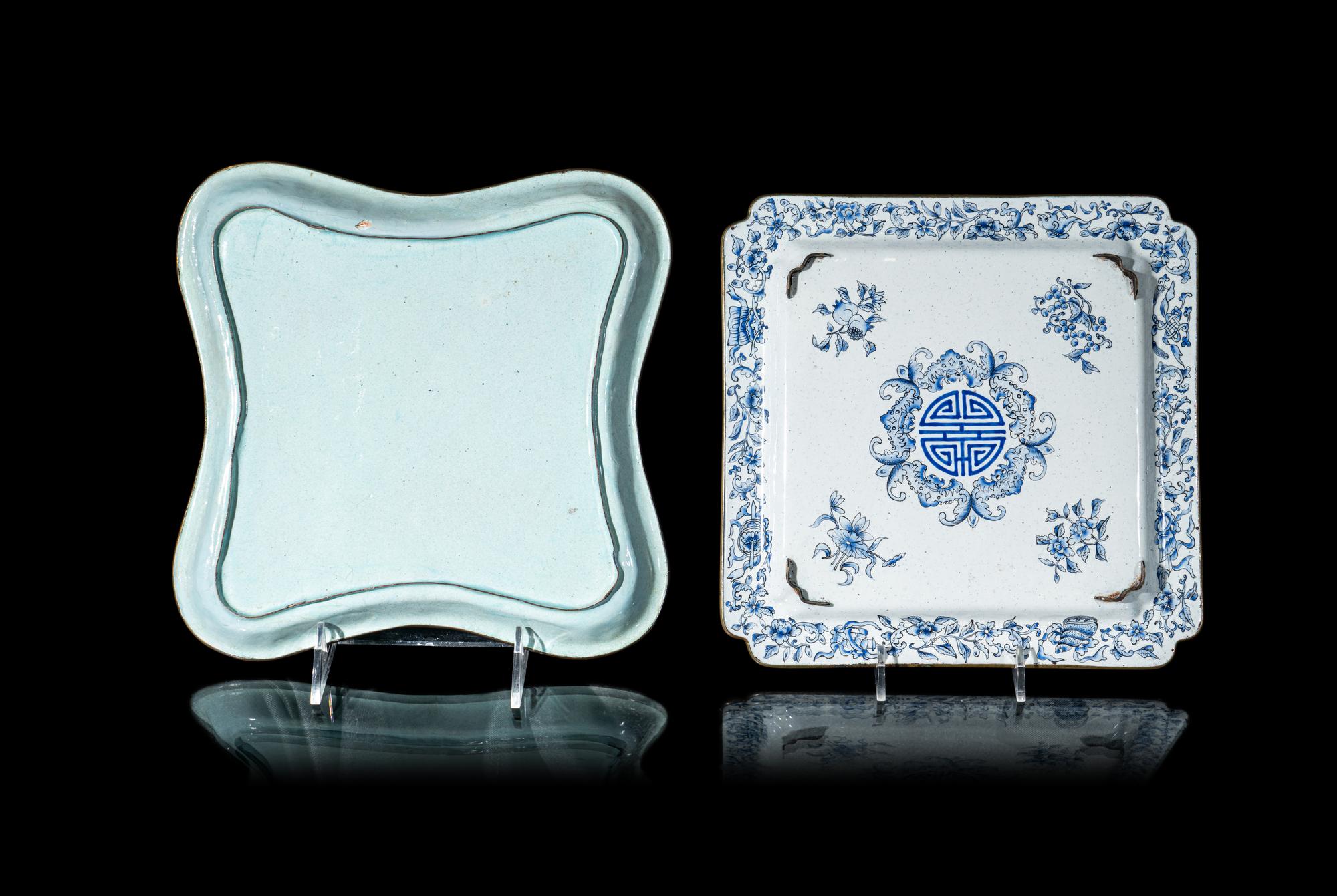 Nine Chinese Canton Enamel on Copper Wares