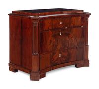 A German Mahogany Concave-Front Chest of Drawers