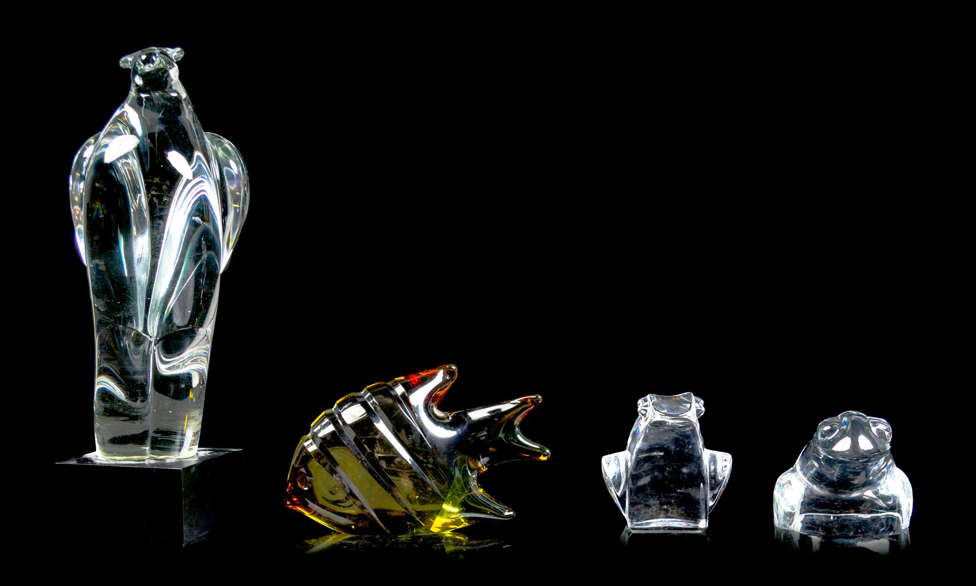 A Group of Molded Glass Animal Figures