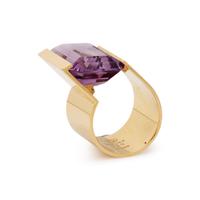 GEORG JENSEN, YELLOW GOLD AND AMETHYST RING