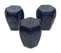 Three Italian Cobalt-Glazed Garden Seats