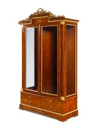 An Empire Style Gilt Metal Mounted Vitrine Cabinet