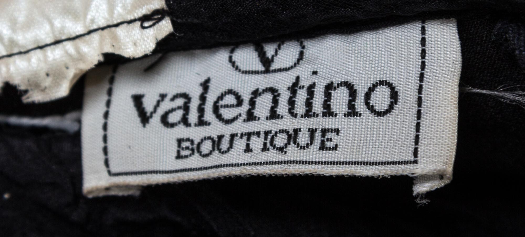 A Valentino Black Silk Floral Dress, Size 6.