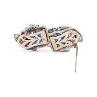 PAIR OF SAPPHIRE AND DIAMOND DRESS CLIPS