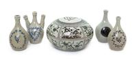 Five Thai Export Porcelain Articles Height of tallest 6 3/4 inches.