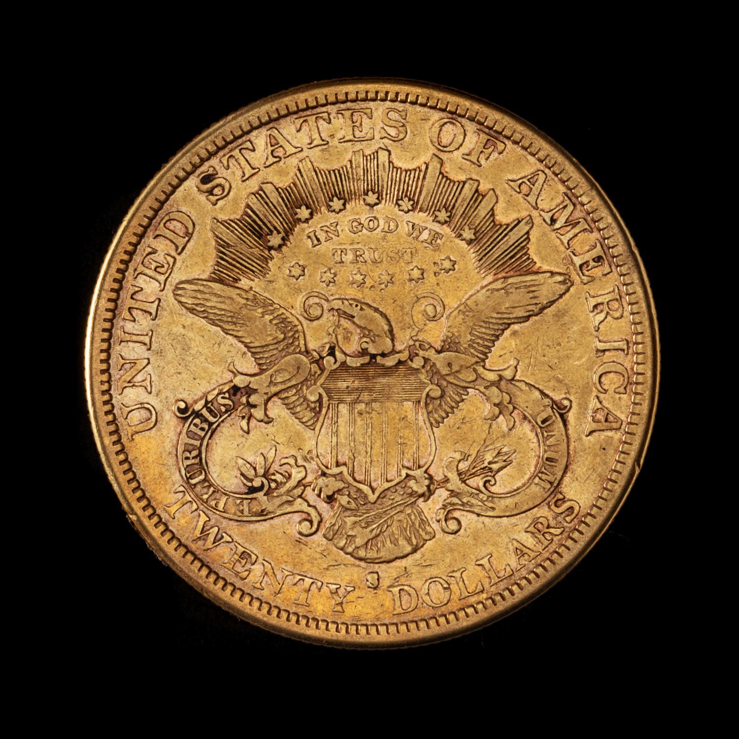 A United States 1877-S Liberty Head $20 Gold Coin