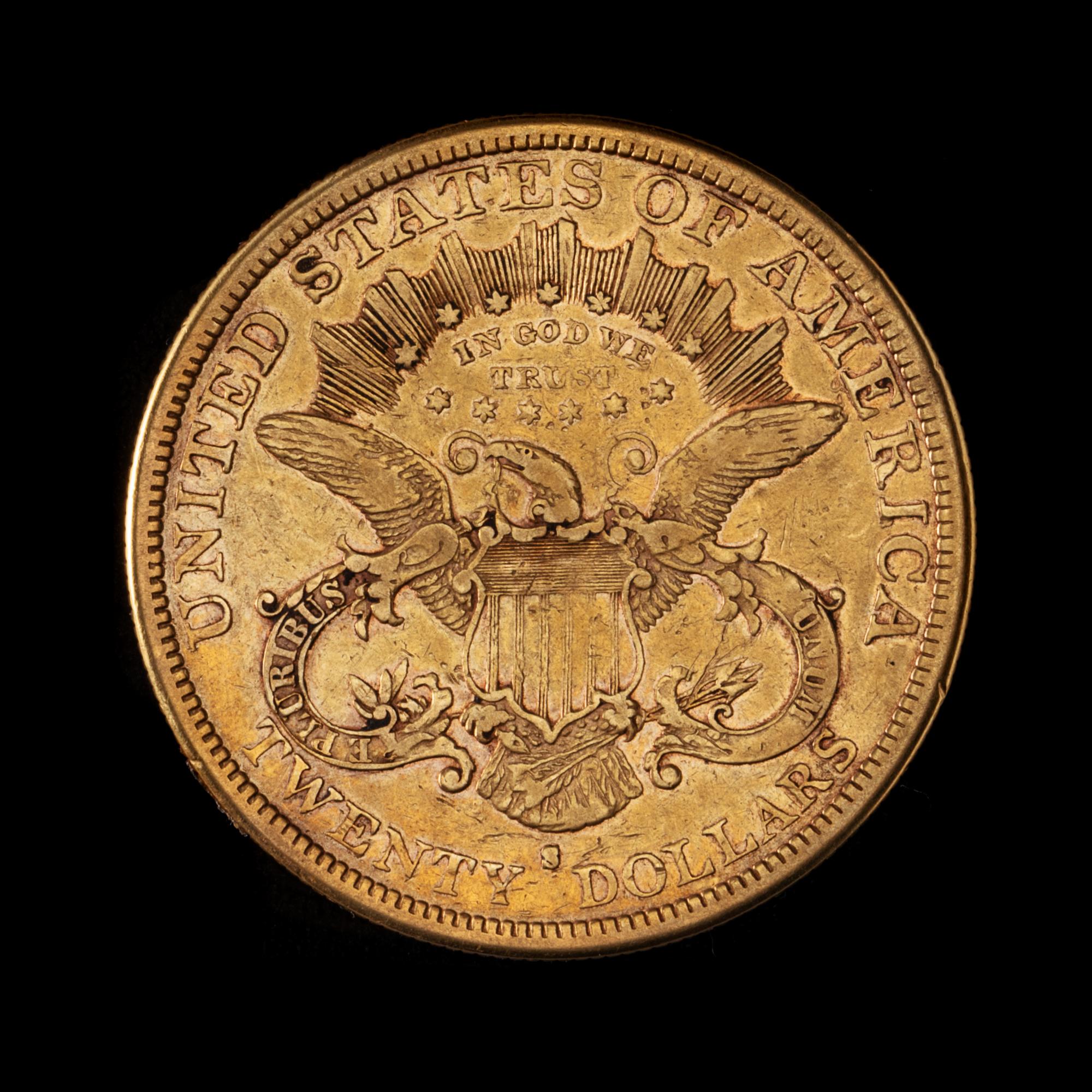 A United States 1877-S Liberty Head $20 Gold Coin