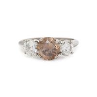 FANCY COLORED DIAMOND AND DIAMOND RING