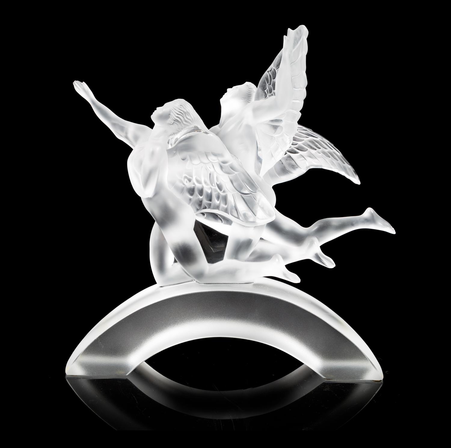 Lalique, a limited edition molded and frosted glass figural group, numbered 20/99