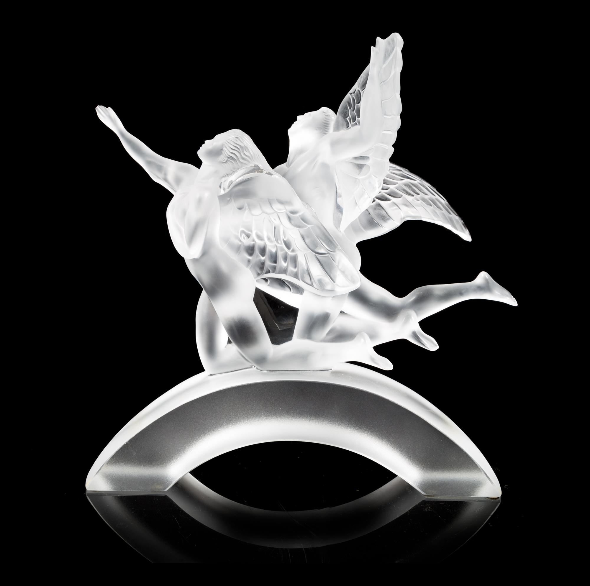 Lalique, a limited edition molded and frosted glass figural group, numbered 20/99