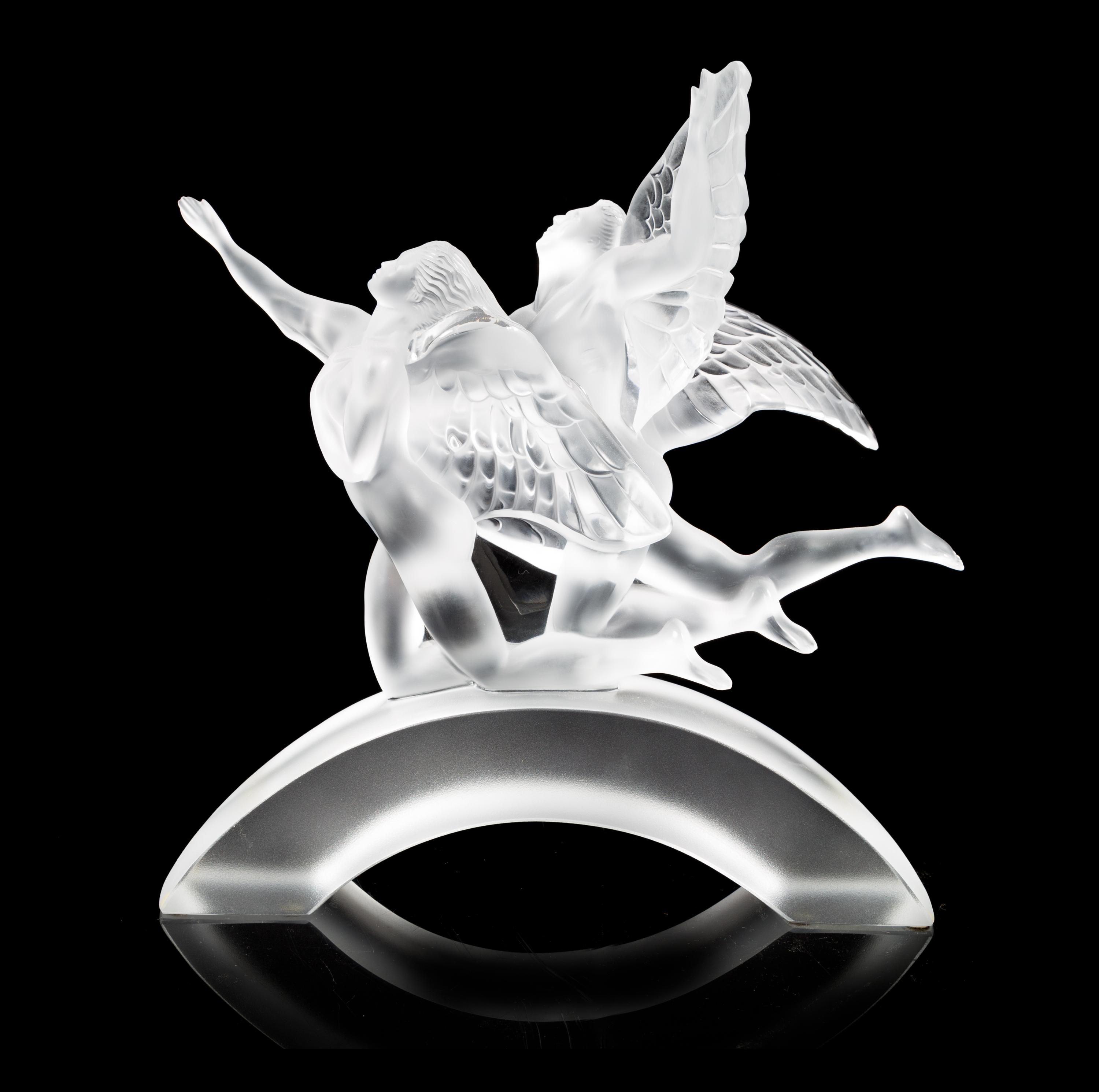 Lalique, a limited edition molded and frosted glass figural group, numbered 20/99