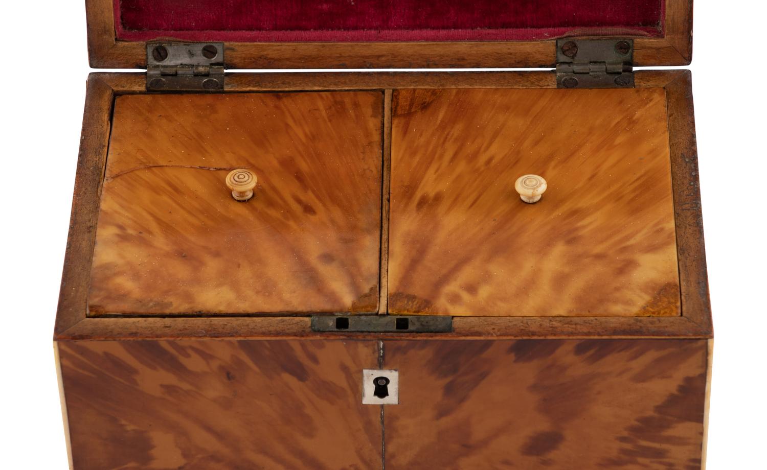 A George III Tortoiseshell Tea Caddy