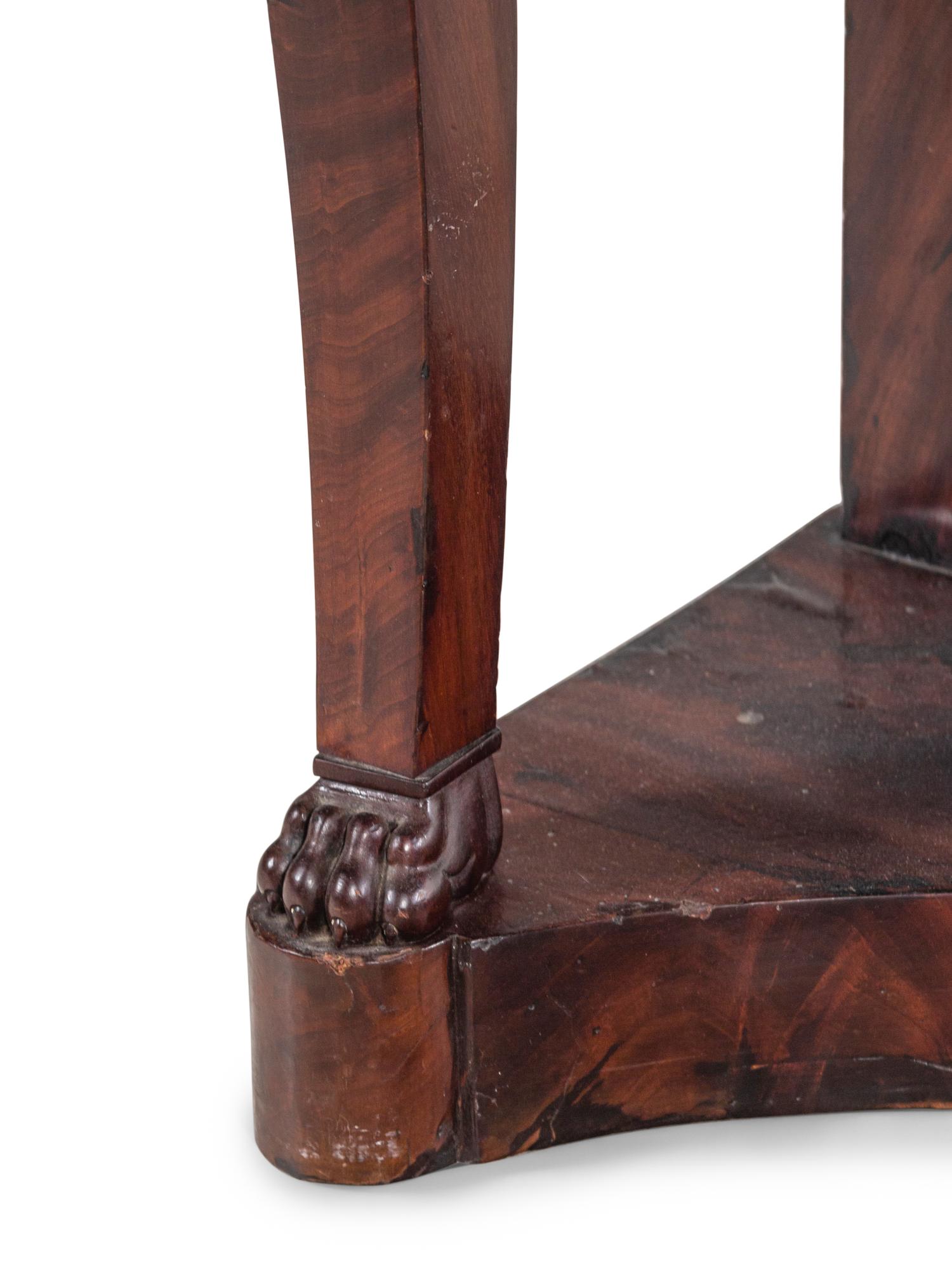 An Empire Style Gilt Metal Mounted Mahogany Marble-Top Console Table