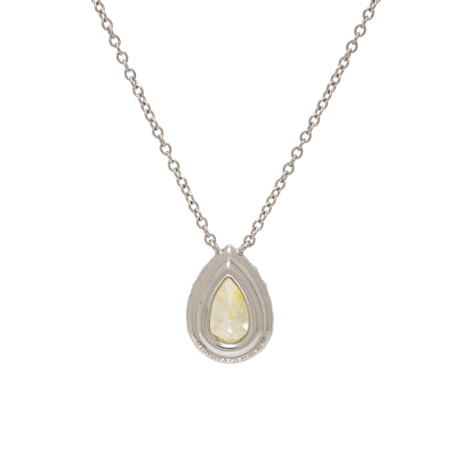 TIFFANY & CO., 'SOLESTE' FANCY INTENSE YELLOW DIAMOND, DIAMOND, AND PLATINUM NECKLACE