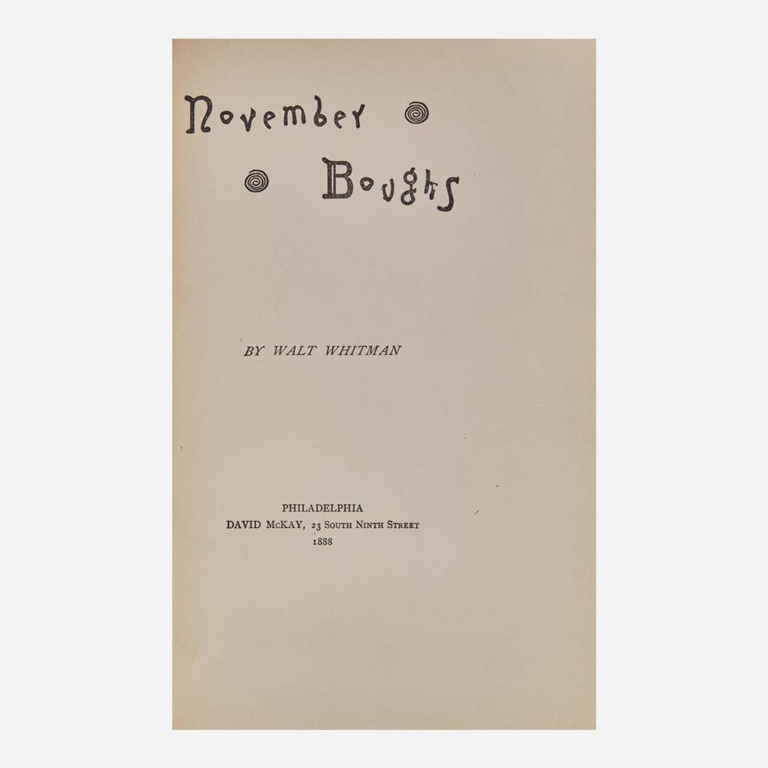[Literature] Whitman, Walt November Boughs