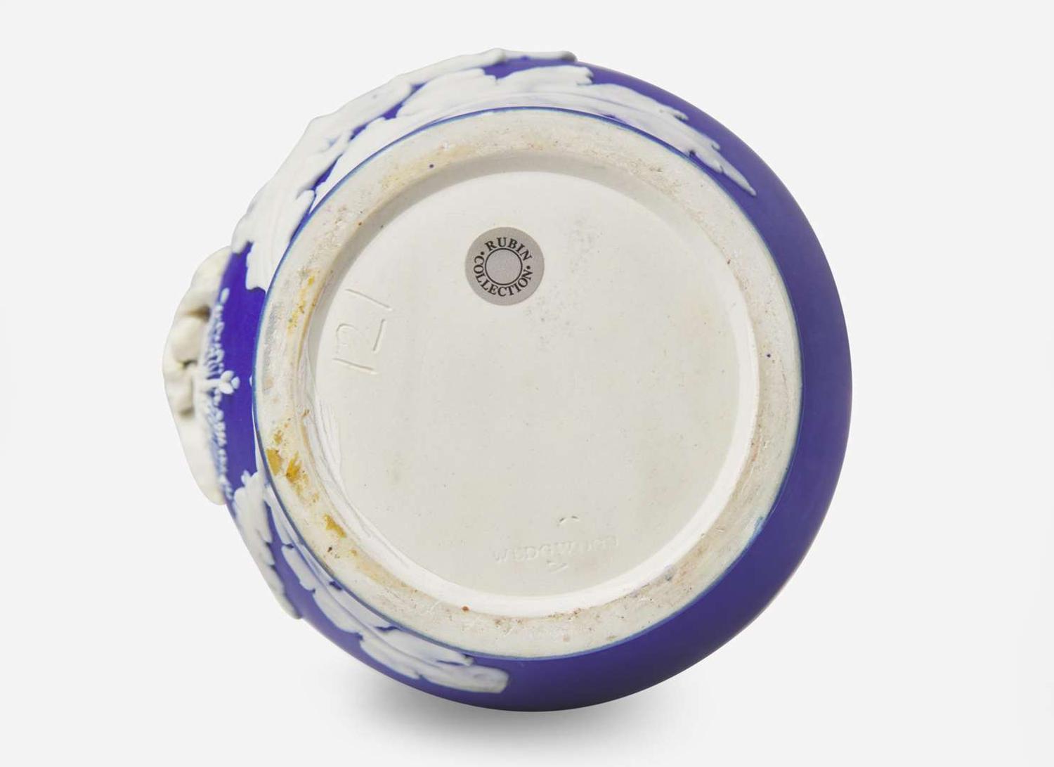 A Wedgwood Blue Dip Jasperware Vase, UK, late 19th century