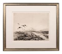 A Group of Three Dry-Point Etchings by Roland Clark (1847-1957)